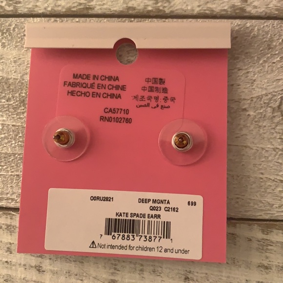 Kate spade deep magenta flower studs earrings - Picture 5 of 6